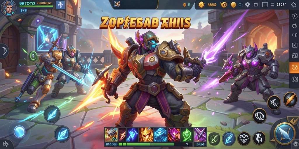 Gameplay seru di arena 98TOTO dengan aksi MOBA yang intens.