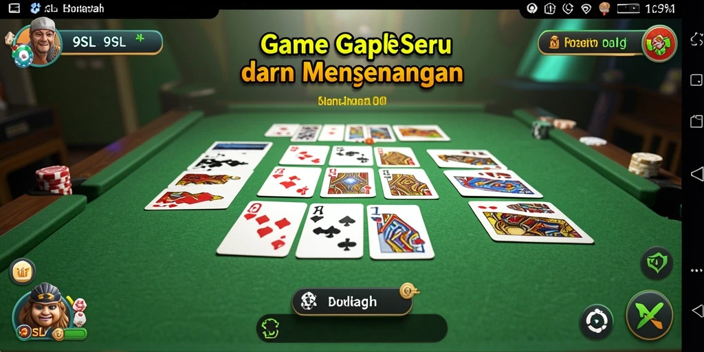 Screenshot gameplay 9SL yang menunjukkan suasana permainan Gaple.