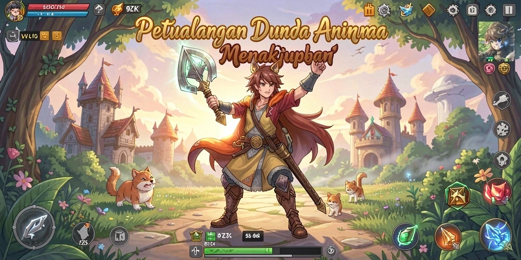 Screenshot gameplay 9ZK menampilkan aksi pertempuran anime yang seru.