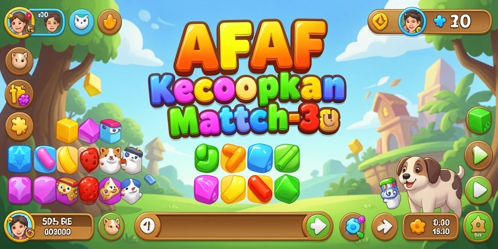 Tampilan gameplay AFAF yang menantang dalam kategori Match-3.