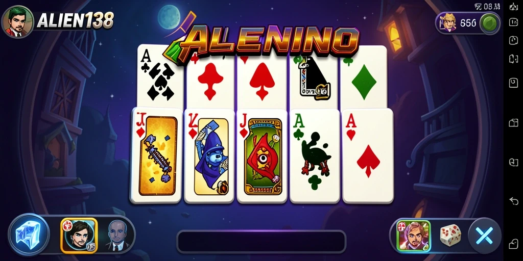 Screenshot gameplay ALIEN138 menampilkan suasana permainan Domino yang seru.