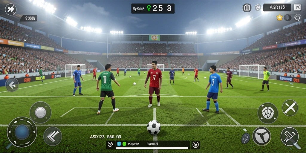 Gameplay menegangkan di lapangan sepak bola dengan aksi terhebat.