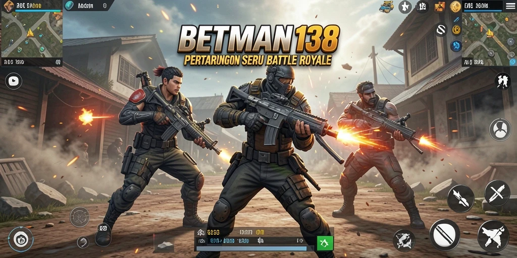 Screenshot dari BETMAN138 menampilkan aksi pertempuran yang mendebarkan di Battle Royale.
