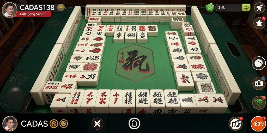 Tangkapan layar gameplay <strong>CADAS138</strong> menampilkan suasana seru permainan Mahjong.