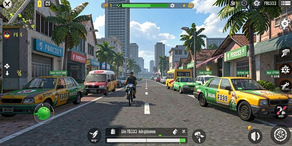 Tampilan gameplay FB333 yang dinamis dan interaktif di dunia simulasi.