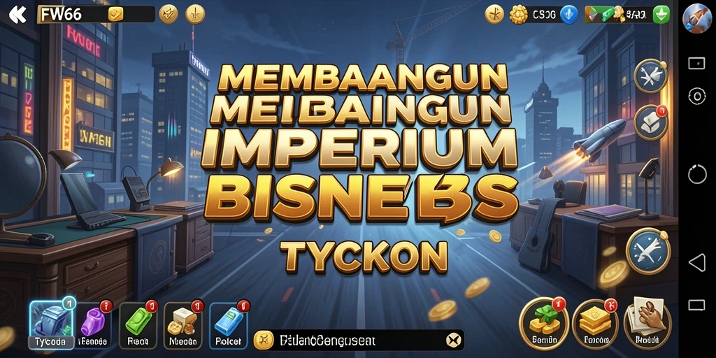 Tangkapan layar FW66 menampilkan strategi permainan dalam mengelola bisnis Tycoon.