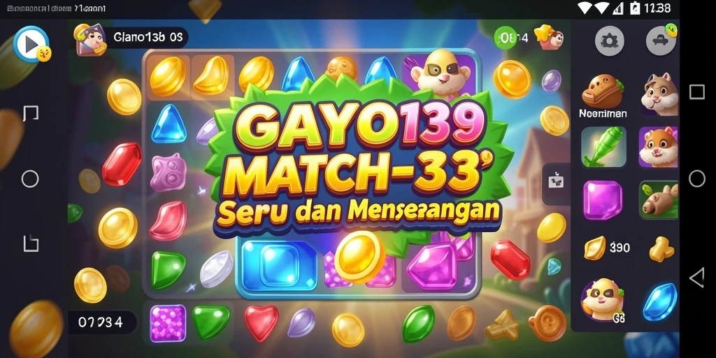 Tampilan gameplay seru dalam game Match-3 GAYO138.