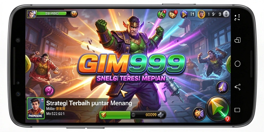 Tangkapan layar gameplay GIM999 menampilkan pertempuran strategi yang intens.