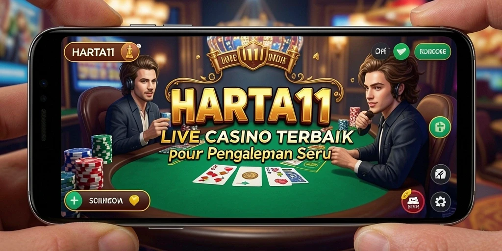 Tampilan gameplay HARTA11 yang mendebarkan dengan dealer langsung.
