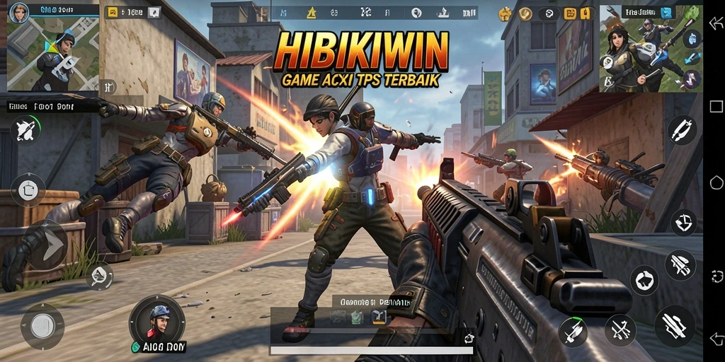 Screenshot HIBIKIWIN menampilkan aksi intense dalam gameplay TPS.