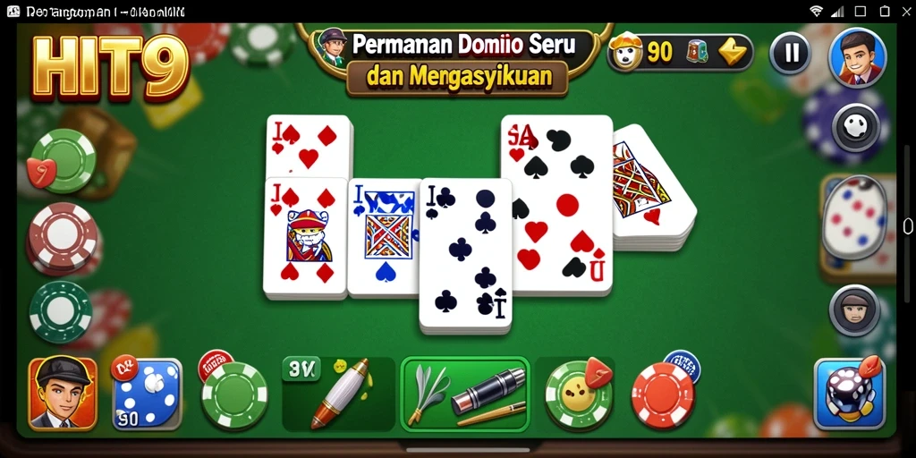 Tampilan menarik gameplay Domino di HIT9 dengan suasana kompetitif.