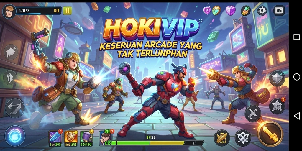 Screenshot gameplay HOKIVIP yang menampilkan aksi seru di arcade.