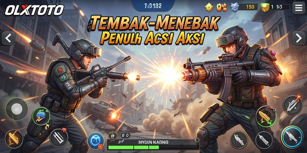 Screenshot OLXTOTO menampilkan aksi tembak-menembak yang intens dan grafis yang memukau.