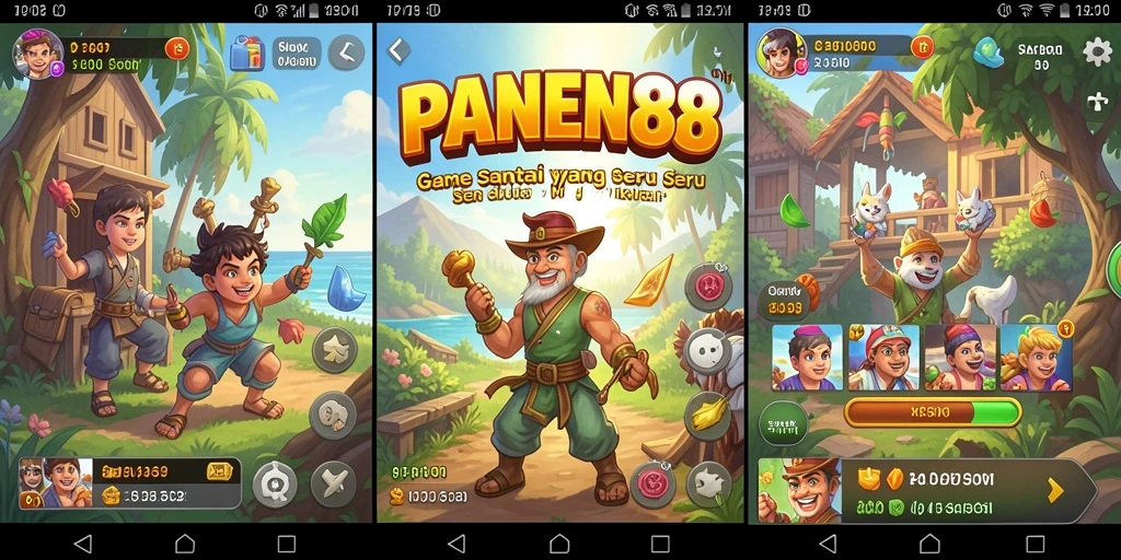 Tampilan gameplay <strong>PANEN88</strong> yang penuh warna dan seru.