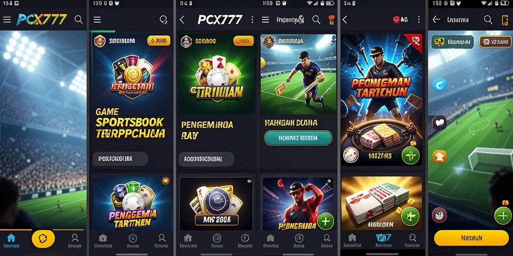 Screenshot utama PCX777 menampilkan momen seru dalam taruhan Sportsbook.