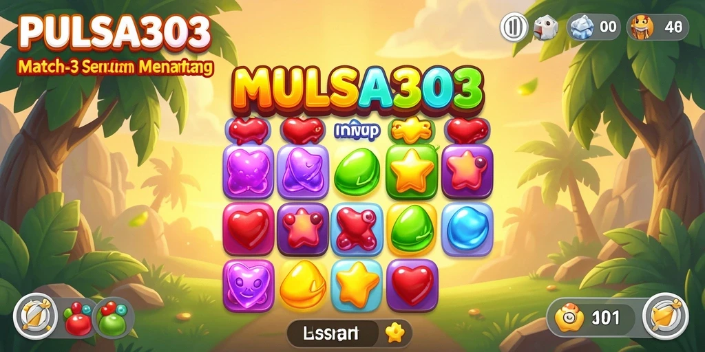 Screenshot gameplay PULSA303 yang menampilkan keseruan match-3.