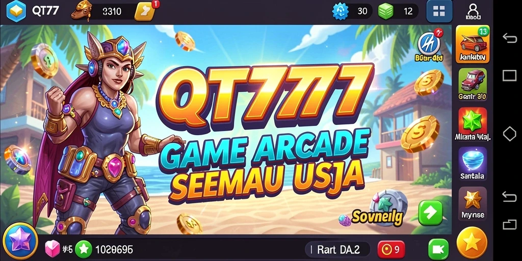 Tangkapan layar utama QT777 menampilkan gameplay menegangkan dan visual yang memukau.
