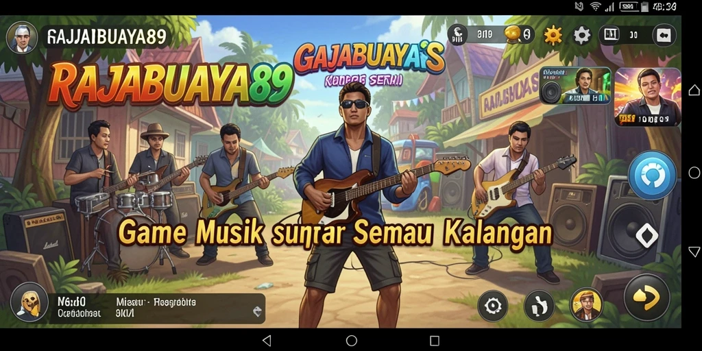 Tampilan menarik gameplay RAJABUAYA89 yang penuh dengan musik.