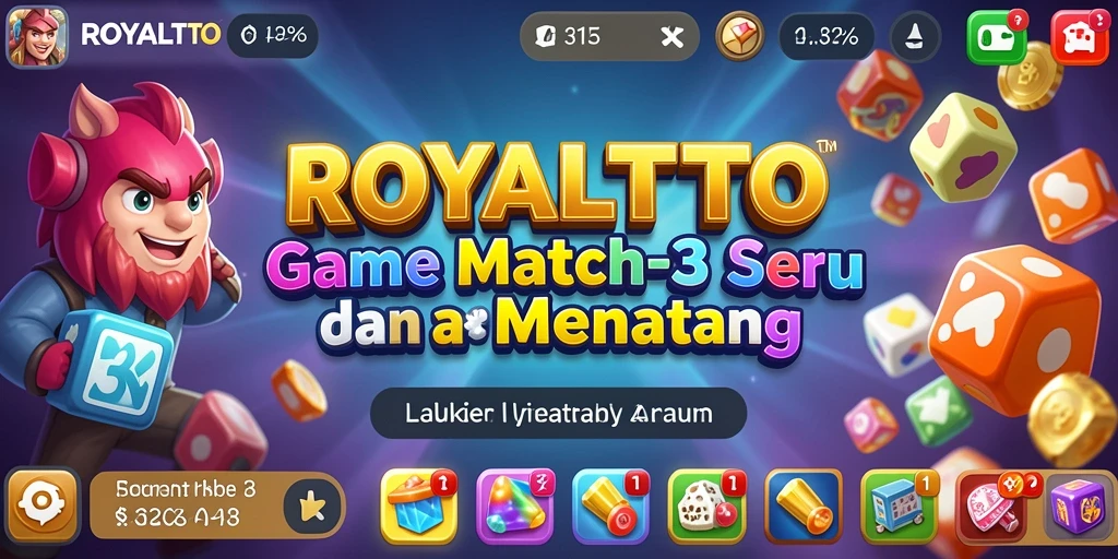 Screenshot utama ROYALTOTO menampilkan gameplay Match-3 yang menantang dan menarik.