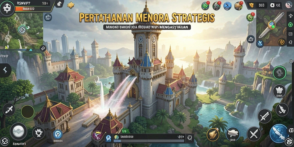 Tampilan gameplay seru dari pertarungan Tower Defense.