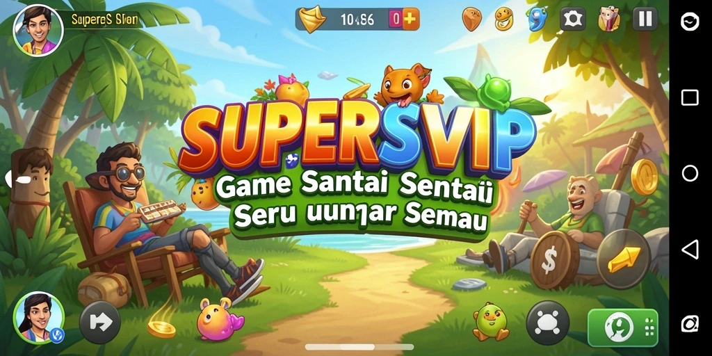 Screenshot gameplay SUPERSVIP yang menunjukkan keseruan bermain.