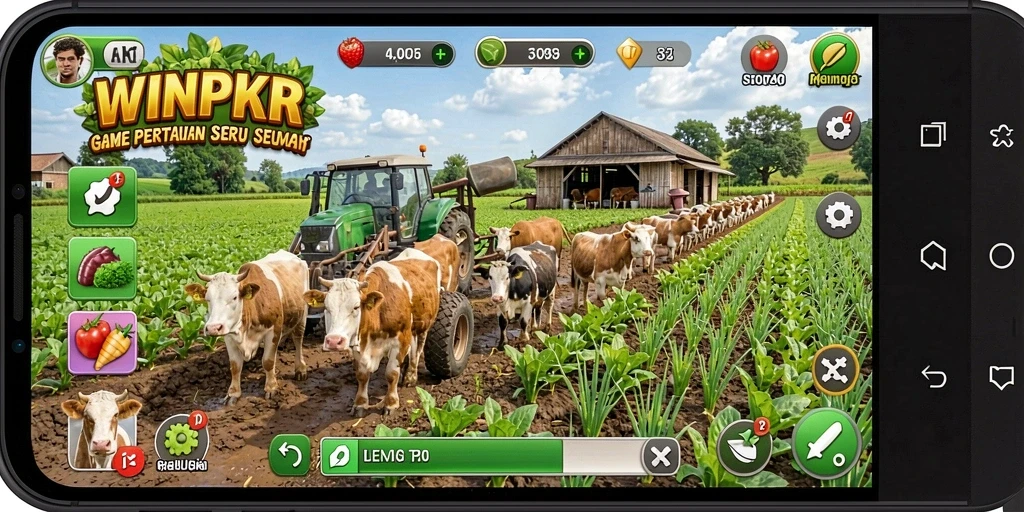 Tampilan gameplay WINPKR yang menarik dan interaktif di dunia pertanian.