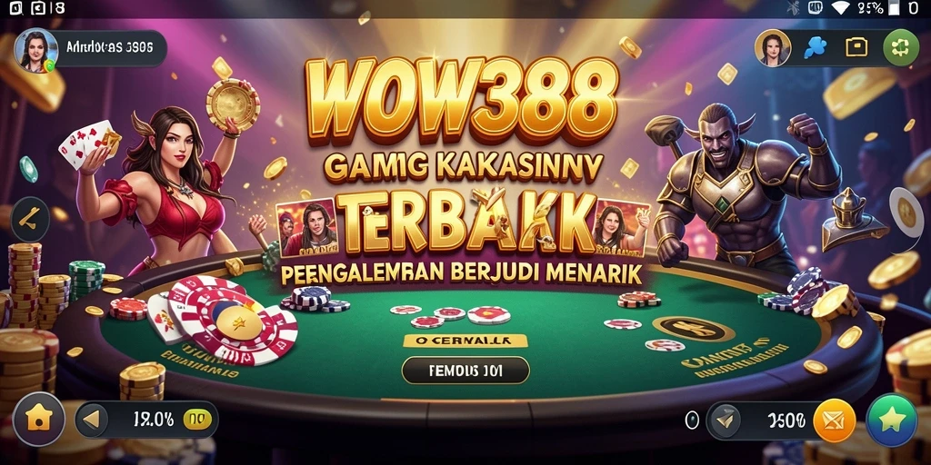 Screenshot WOW388 menampilkan suasana permainan kasino yang memukau.